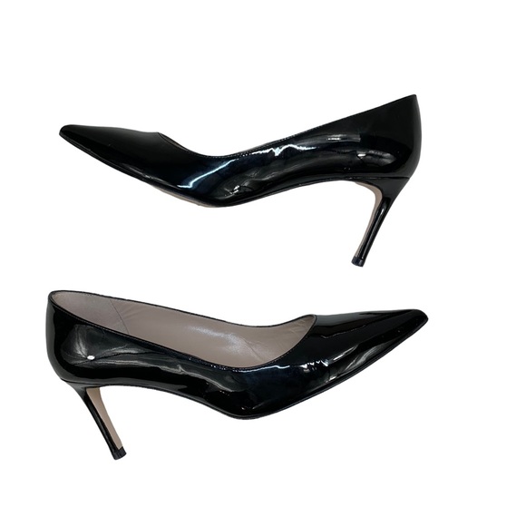 Stuart Weitzman Shoes - Stuart Weitzman Black Patent Leather Pumps Heels 6 Pointed Toe